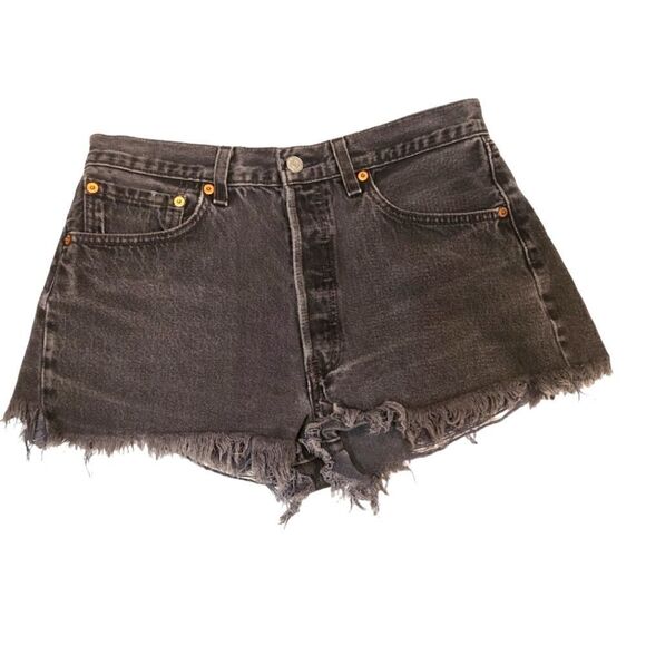 Vintage Levi's Gray Cutoff Button Fly Frayed Denim Shorts Made in the USA | 32 - Picture 1 of 11